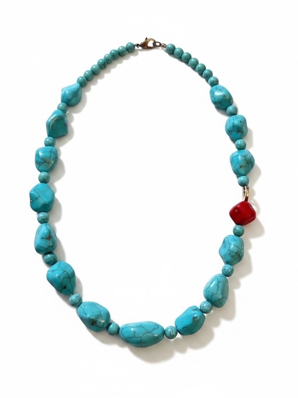 Turquoise Beaded Statement Necklace - Women Jewelry